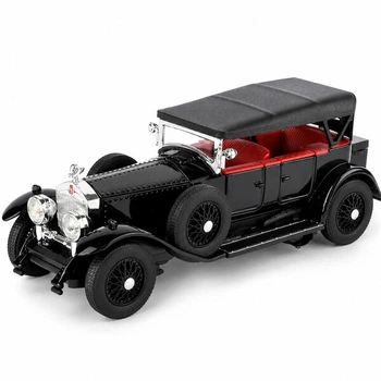 Машинка Rolls-Royce Phantom 1926 ретро модель металлическая со светом фар и звуком 16 см Черный (8058545)