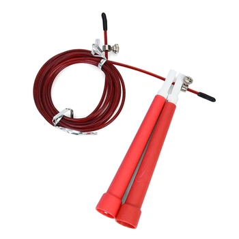 Скакалка скоростная MS 3765(Red) 290 см ручка пластик веревка резина+металл