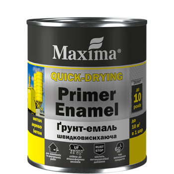 Грунт-емаль швидковисихаюча, сіра МАТОВА, ТМ"Maxima" - 2,5 кг