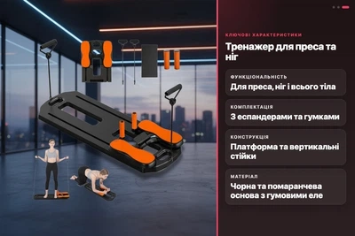Тренажер підлоги MM3000 для преса ніг з гумками багатофункціональний домашній спортивний