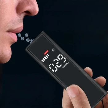 Алкотестер електронний акумуляторний з LCD дисплеєм USB Type-C — персональний цифровий тестер алкоголю для водіїв