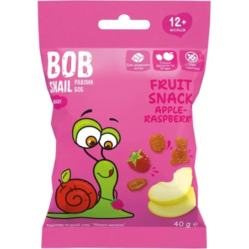 Детские снеки Bob Snail фруктовые яблоко-малина 40 г (1740859)