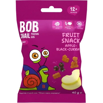 Детские снеки Bob Snail фруктовая яблоко-черная смородина 40 г (1740861)