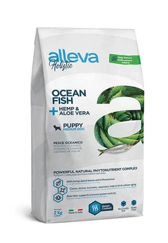 Повнораціонний сухий корм Alleva Holistic Puppy/Junior Ocean Fish Medium - для цуценят, а також для вагітних і лактуючих собак середніх порід, з океанічної риби 2 кг, (8002754002271)