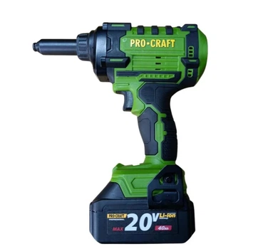 Аккумуляторный заклепочный пистолет Procraft PRG20 (с 2 акб и ЗУ) (030264)