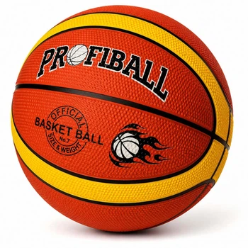 Баскетбольный мяч PRO FIBALL №7 - износостойкая резина, для тренировок в зале и на улице, 600-620 г