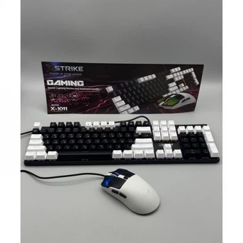 Проводная клавиатура мембранная с подсветкой + мышка RGB USB XSTRIKE X-1011 Комплект (135698)