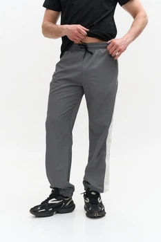 Легкие спортивные брюки из плащёвки темно-серые DUAL PANTS L