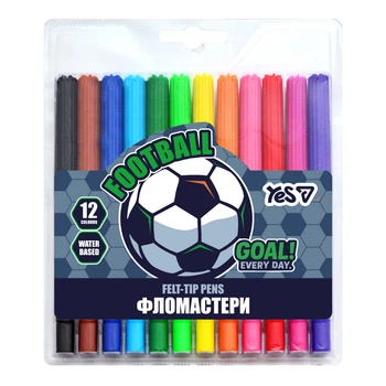 Фломастеры Yes Football 12 цветов