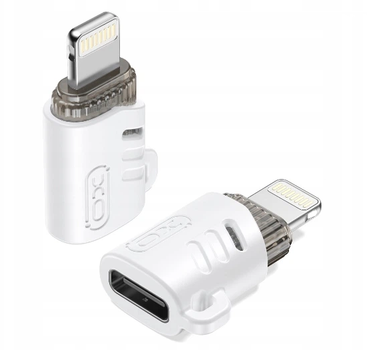 OTG-адаптер XO NB256E Type-c female to apple male adapter (with lanyard) Білий