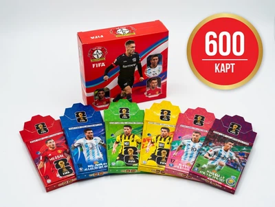 Колекційні картки футбольні FIFA World Cup 2026 — бокс 600 карток (20 пачок по 30 шт.) зі спецкартами, Messi Ronaldo Mbappé