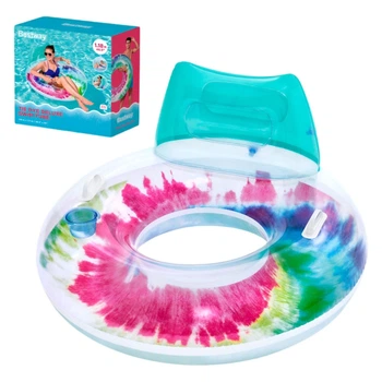 Надувной круг Bestway 43637 Tie-Dye с подголовником и ручками, 118x117 см