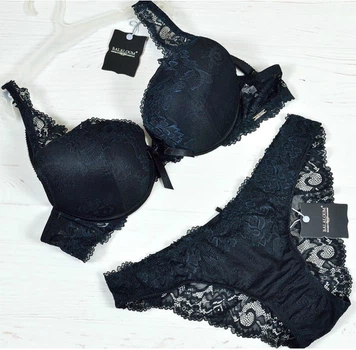 Комплект белья: бюстгальтер push-up и трусики 9362 Balaloum черный 80C/L