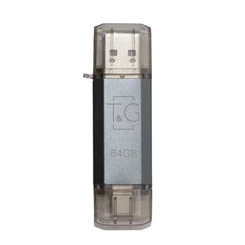 USB-накопитель c Type C 2.0 флешка на 64Gb T&G 009 Star series Silver