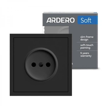 Розетка без заземления Ardero Soft механизм 16А ER111-B черный