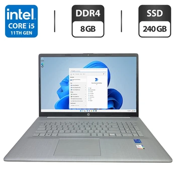 Ультрабук Б-клас HP 17-CN0950nd / 17.3" (1920x1080) IPS / Intel Core i5-1135G7 (4 (8) ядер по 4.2 GHz) / 8 GB DDR4 / 240 GB SSD / Intel Iris Xe Graphics / WebCam б/в