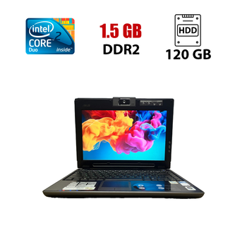 Нетбук Asus W5F / 12.1" (1280x800) TN / Core 2 Duo T5300 (2(2) ядра по 1.73 GHz) / 1.5 GB DDR2 / 120 GB HDD / Intel GMA 950 / WebCam б/у