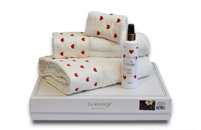 Подарочный набор полотенец La Maison 3 шт Lovely Белый (30х50, 50х90, 70х140) + аромат