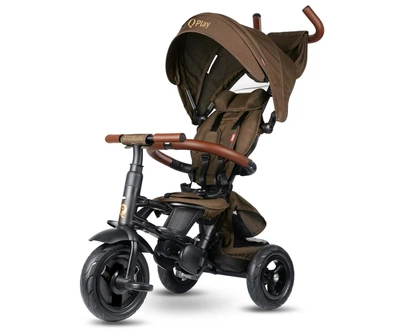 Складной трехколесный велосипед Qplay Rito Deluxe Rubber Brown от 10 месяцев до 6 лет (qp-6299)