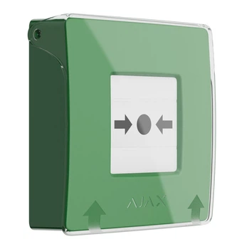 Бездротова настінна кнопка для активації пожежної тривоги Ajax ManualCallPoint Green (11505)