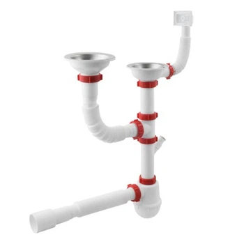 Сифон для кухни PLM 3 1/2x40 с резьбовым выпуском, гофротруба 40x40/50 мм PM 40 SF 20 23