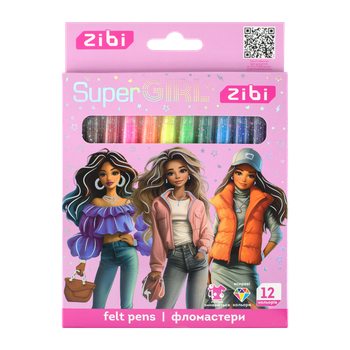 Фломастеры Zibi Super Girl 12 цветов (ZB.2824)