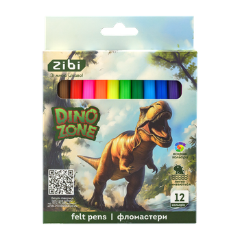 Фломастеры Zibi Dino 12 цветов (ZB.2825)