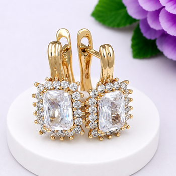 Сережки Xuping Jewelry довжина 1.7см ширина 8мм медичне золото позолота 18К с1688