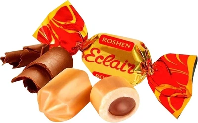 Карамель Roshen Еклер молочна з начинкою 250г