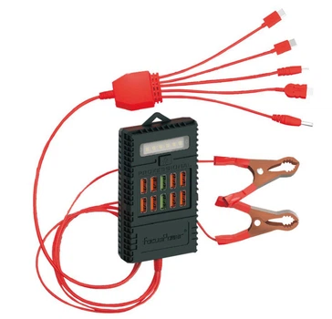 Зарядное устройство 10xUSB2.0 Voltronic ZS09-05, фонарик, с крокодилами питание 12В