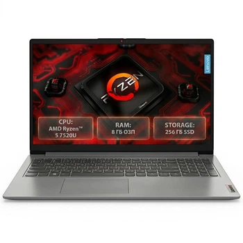 Ноутбук Lenovo IdeaPad 1 15AMN7 (82VG003KRA) Cloud Grey / AMD Ryzen 5 7520U / RAM 8 ГБ / SSD 256 ГБ / Без ОC