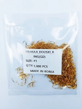 Гачок KUMHO технічна упаковка 1000 шт Aji-Douski Ring Gold №1