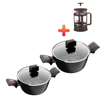 Каструля з кришкою Smart Fry 2,3л, 6,6л + ПОДАРУНКИ: Френч-прес Krauff 1 л