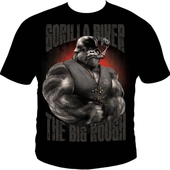 Футболка мужская Silberrücken Gorilla Biker GB71 Frontman черная XL (MD7714-1)