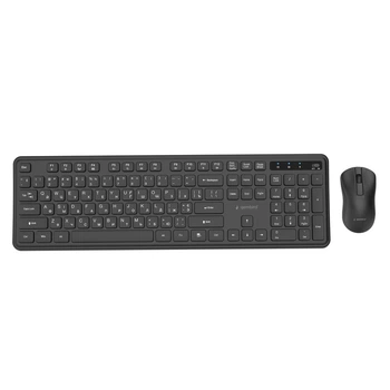 Комплект (клавиатура, мышь) беспроводной Gembird KBS-WPS-01-CYRL Black