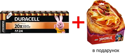 Набор Батарейки алкалиновые Duracell Basic AA 1.5V LR6 24 шт. + LEGO Ninjago Конструктор Дракон Кая Спин-джитсу 54 дет. (85131)