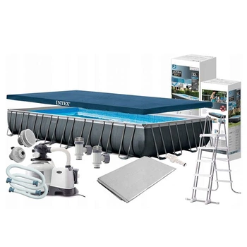 Бассейн каркасный INTEX 26374, полная комплектация, 975 x 488 x 132 см