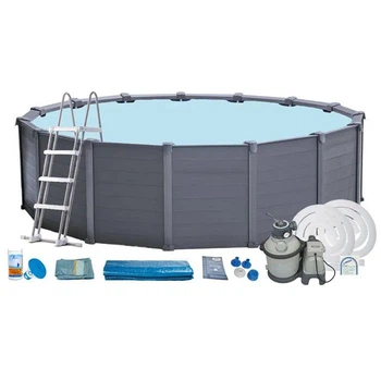 Бассейн каркасный INTEX 26384 Graphite Panel Pool, полная комплектация, 478 x 124 см