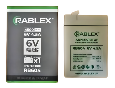 Акумулятор Rablex 6V 4,5Ah 1/12