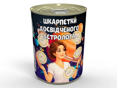Консервированные Носки Опытного Астролога - Необычный подарок для подруги, Женские Хлопковые Носки 36-40рр, MemorableUA