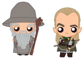 Zestaw k SD Toys Pokis The Lord of the Rings: Gandalf and Legolas 5 cm 82456 (8435450233067)