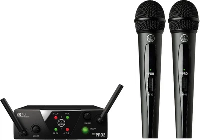Bezprzewodowy system instrumentalny AKG WMS40 Mini2 Vocal Set BD US45A/C Czarny (SUP_em1311) (9002761033106)