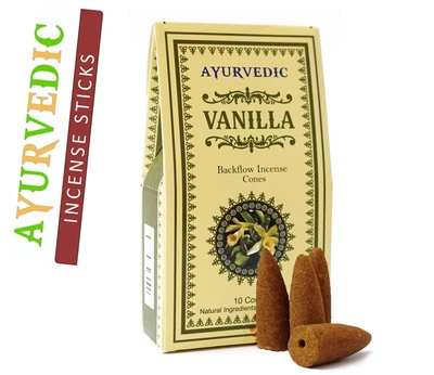 Ароматичні конуси Ваніль Ayurvedic Back Flow VANILLA
