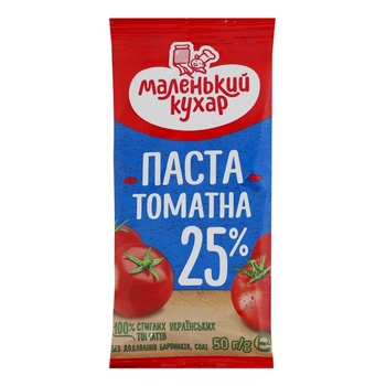 Паста томатна Маленький кухар пастеризована перший сорт 25% 50 г. (4820264291275)