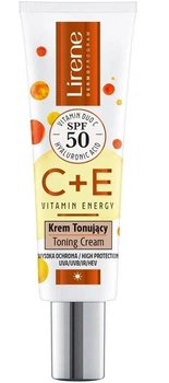 Крем для лица Lirene C+E Vitamin Energy тонирующий SPF50 30 мл (5900717777712)