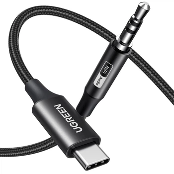Кабель UGREEN USB-C to AUX 3.5 мм 1 м Hi-Fi для авто черный UG-33