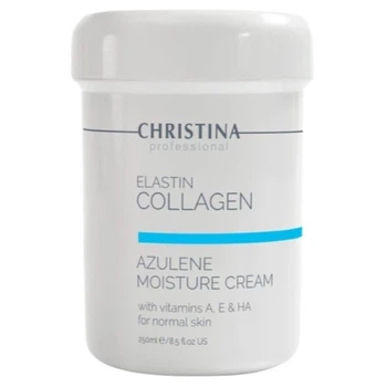 Азуленовый увлажняющий крем для нормальной кожи Christina Elastin Collagen Azulene Moisture Cream with Vit.A, E&HA 250 мл