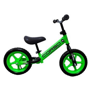 Детский беговел Corso Sprint SQ-88370, зелёный, колеса 12" EVA, стальная рама