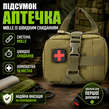 Підсумок аптечка Molle із швидким скиданням для першої допомоги медична зелена SK_707738А12