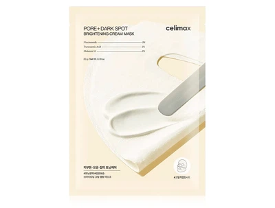 Освітлююча тканинна крем-маска для вирівнювання тону обличчя Celimax Pore+Dark Spot Brightening Cream Mask (8800296551550)